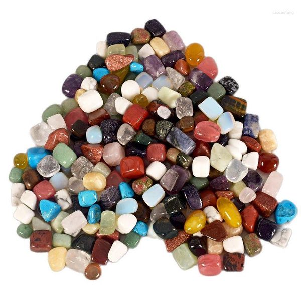 Statuette decorative 228 G Mix di pietre burattate Lucidatura irregolare Roccia naturale e quarzo o perline artificiali per la decorazione curativa dei chakra Cristallo