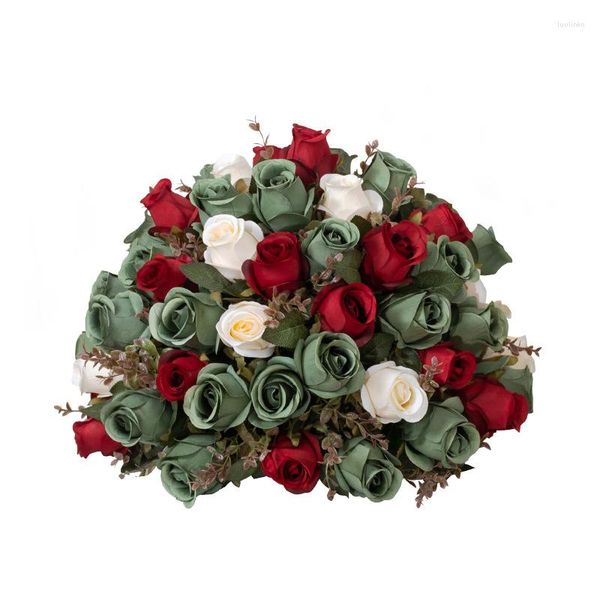 Fiori decorativi Rosa Ortensia Fiore artificiale Palla Sfondo di nozze Decorazione Puntelli Centro tavola Candeliere Collare stradale