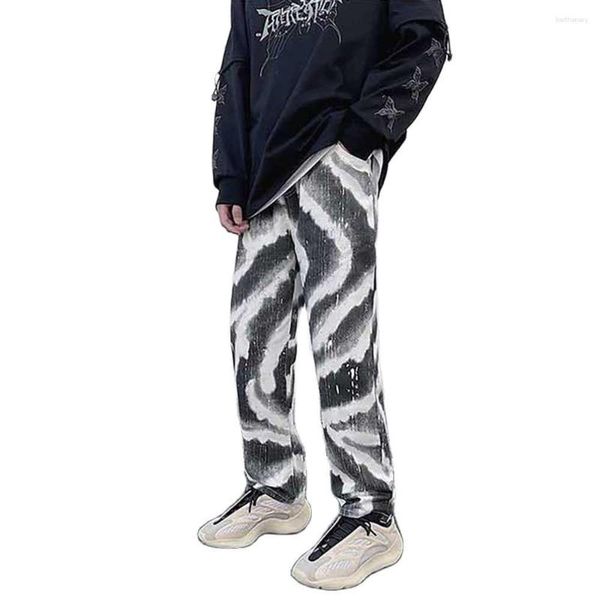 Herren Jeans Mode Camouflage Männer Casual Streifen Denim Hosen Gerade Hosen Lose Baggy Streetwear Hiphop Harem Kleidung