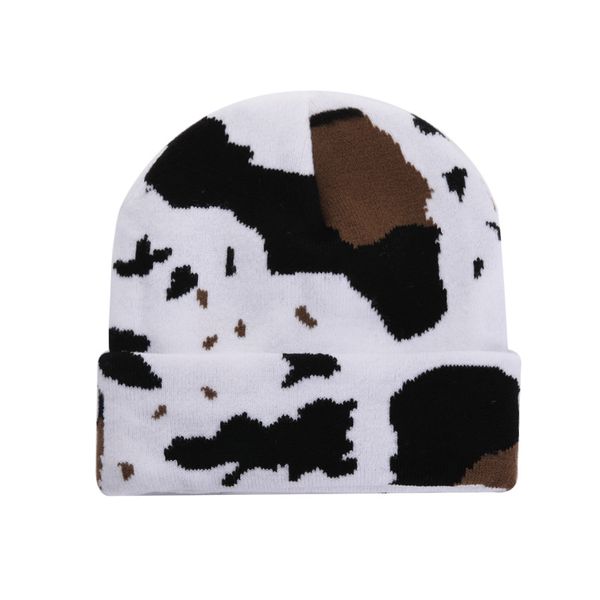 Beanie/Gorras de Calavera Sombreros de Invierno Gorros de Leopardo para Mujer Gorros de Lana de Moda Gorros de Punto cálidos para Invierno Gorros con Estampado de Hip Hop Gorros Gorro Grueso q139