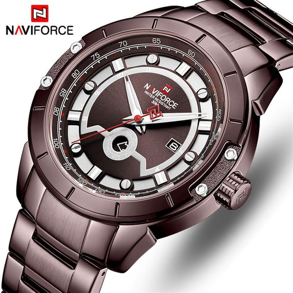 NAVIFORCE мужские часы лучший бренд модные спортивные часы мужские полностью стальные водонепроницаемые кварцевые наручные часы для мужчин часы Relogio Masculino342F