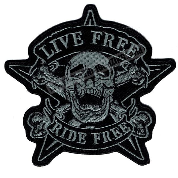 Originale Skull LIVE RIDE Moto Biker Vest Patch SOA Patch ricamata Rider Punk Badge G0378 320A