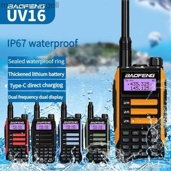 Walkie Talkie BaoFeng UV16 Walkie Talkie Profissional 10W à prova d'água VHF UHF Dual Banda Rádio bidirecional HKD230922