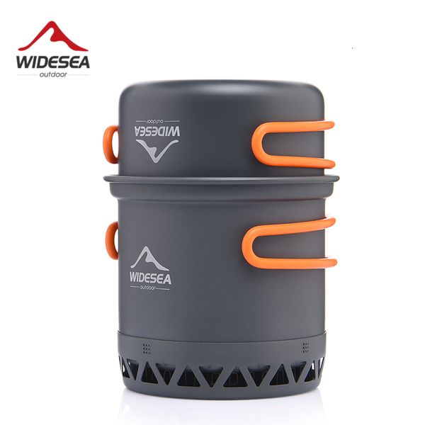 Acampamento Cozinha Widesea Camping 1 3L 2 3L Panelas Conjunto de cozinha ao ar livre Fogão de calor Viagem Talheres Pote Chaleira Equipamento de utensílio turístico 230922