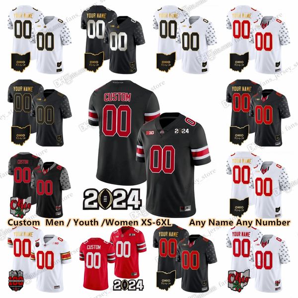 S-6XL College Ohio State Buckeyes Camisas de futebol Kyle McCord Justin Fields Chip Trayanum Marvin Harrison Jr.