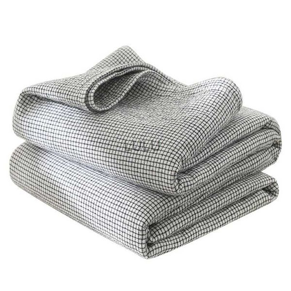 Cobertores 4 camadas xadrez design algodão cama cobertor king size verão cobertor casa lençol ar condicionado quarto cobertor de dormir hkd230922