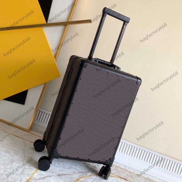 Valigia di design 10A Scatola con timone Valigia di design Imbarco Lega di alluminio e magnesio Tirante originale Ruota universale Bagagli Resort Business Travel box unisex