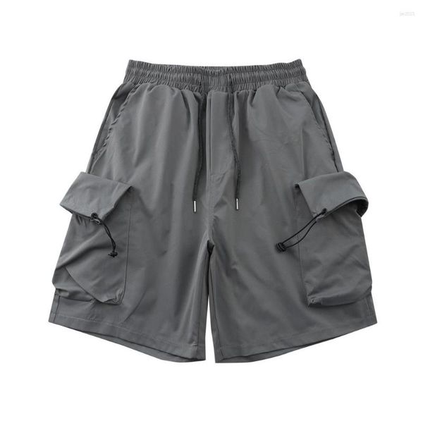 Shorts masculinos verão cor sólida grande bolso carga ginásio para homens rua moda solta esporte ao ar livre pantalones kpop sweatpants
