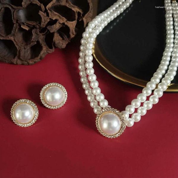 Anhänger Halsketten MASA Frauen Vintage Luxus Multilayer Perle Kragen Choker Halskette Schmuck Party Geschenk Mädchen Hochzeit Zubehör