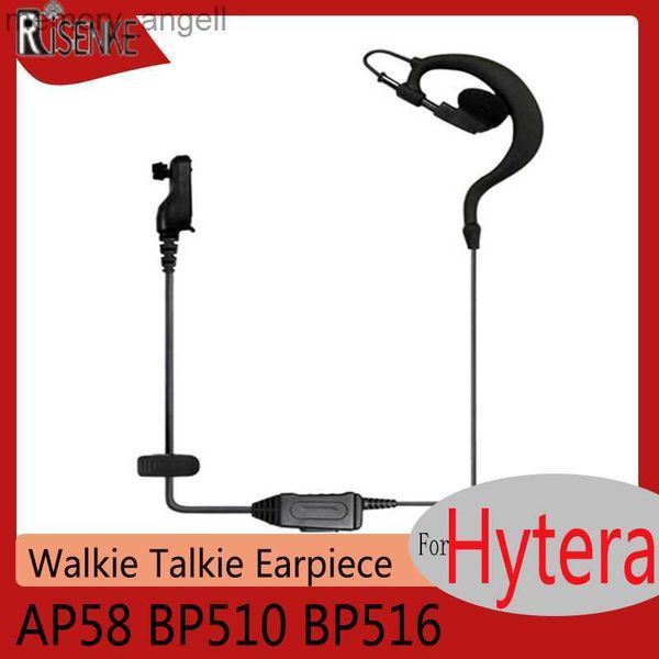 Walkie Talkie RISENKE-G Auricolare a Forma di G per Hytera AP58 BP510 BP516 Walkie Talkie Radio Bidirezionale Auricolare con PTT Microfono Spina a Vite Auricolare HKD230922