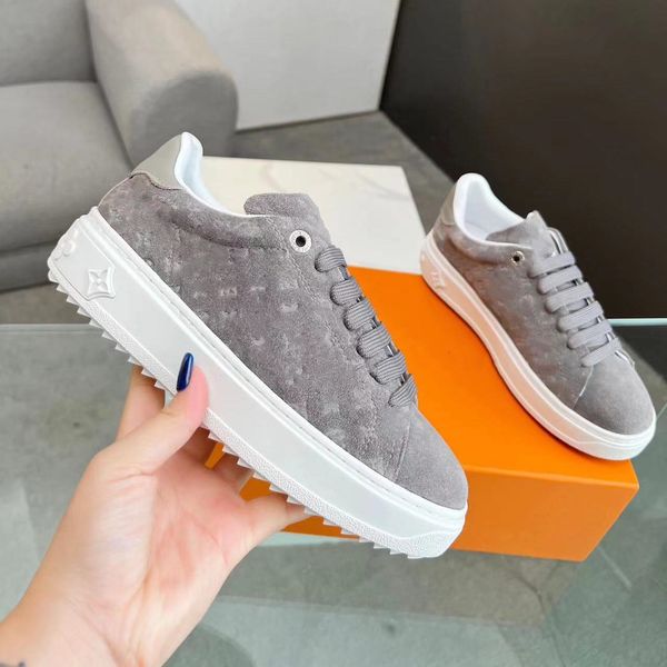 Designer sapatos casuais tempo fora de veludo pele peludo tênis quentes flores velhas camurça tecido cervos esportes sneaker homens mulheres skate sapato jogging sapatos de fitness 04