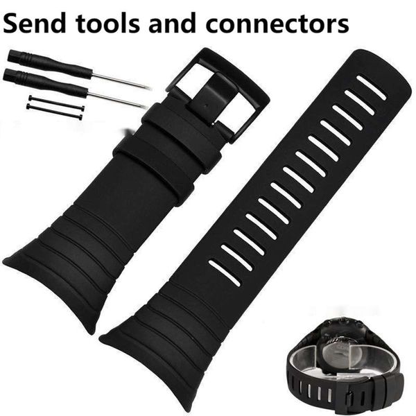 Für SUUNTO CORE Serie Armband Schwarz Gummi Strap Hohe Qualität Silikon Armband Mit Werkzeug Armband Männer Sport Uhr Band