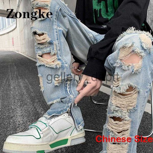 Мужские джинсы Рваные джинсы скинни для мужчин Одежда Брюки-карго Мужские джинсы Тонкая уличная одежда Китайский размер 2XL 2023 Весенние новые поступления J230922