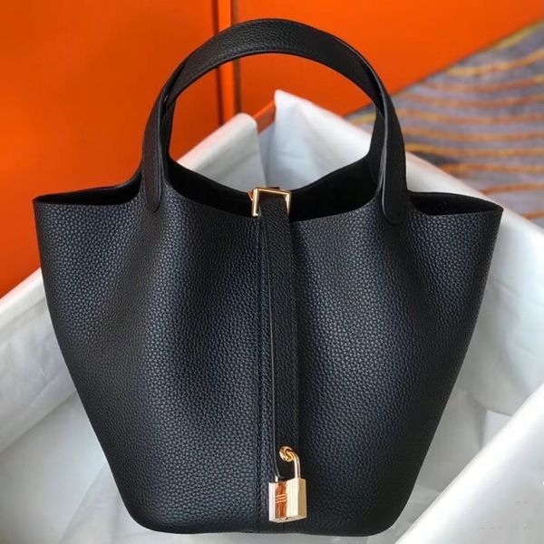 Tragetasche Designer-Taschen Pocotin Lock Gemüsekorb Klassische Tasche Handgefertigte Damen-Tragetaschen aus weichem Rindsleder in bester Qualität Neu in Loop Real