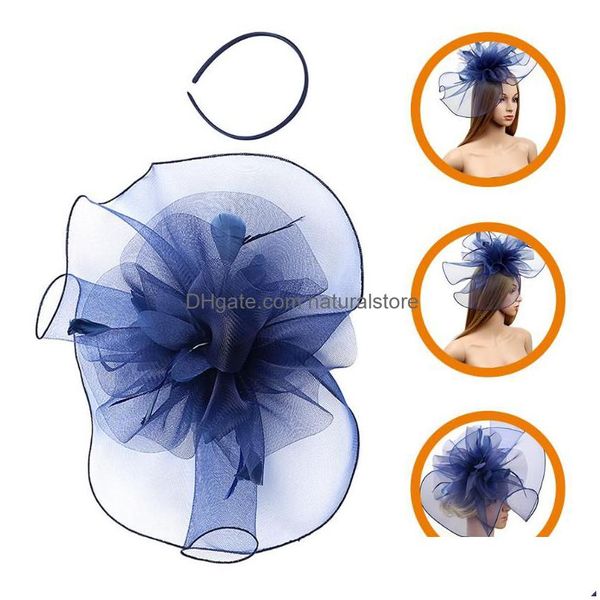 Bandane Copricapo a rete Cappelli Fascinator Donna 20S Copricapo Fascinator per capelli Facinatiors Fascia per capelli da donna Drop Delivery Moda Accesso Dhuan