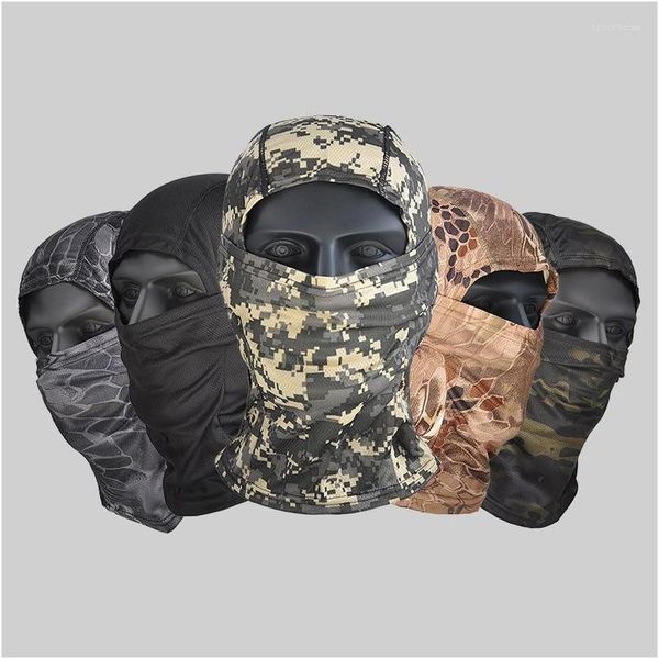 Bandanas Tactical Clava Militar Fl Máscara Escudo Er Ciclismo Exército Caça Chapéu Camuflagem Lenço Drop Delivery Acessórios de Moda Ha Dhhgg