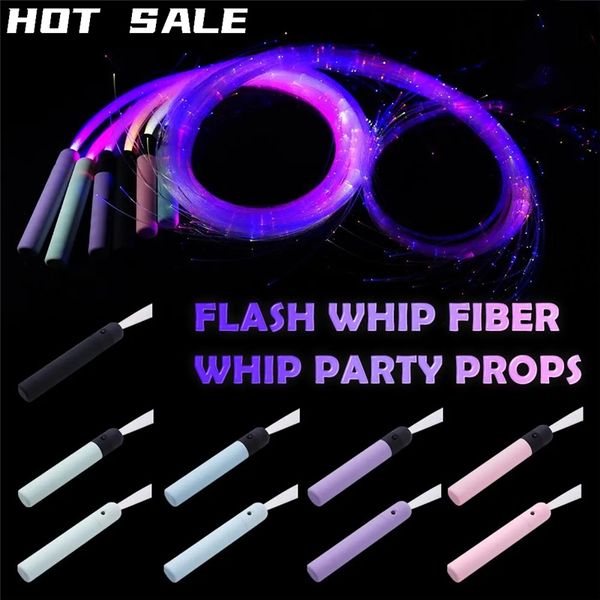 Frusta in fibra ottica a LED girevole a 360 ° Super Bright Light Up Rave Toy Pixel Flow Lace Dance Festival Night Atmosfera Puntelli per la festa