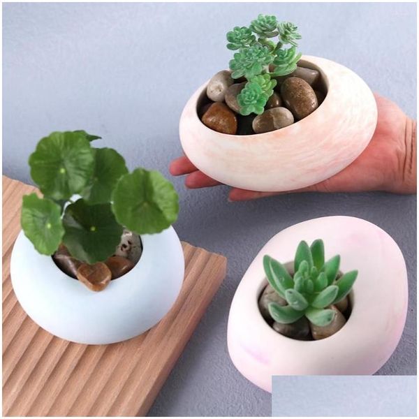 Ferramentas de artesanato 3D Vaso de flores Mod Geométrico Concreto Cimento Succent Plantador Moldes Resina Epóxi Artesanato Fazendo Suprimentos Home Garden Dro Otojk