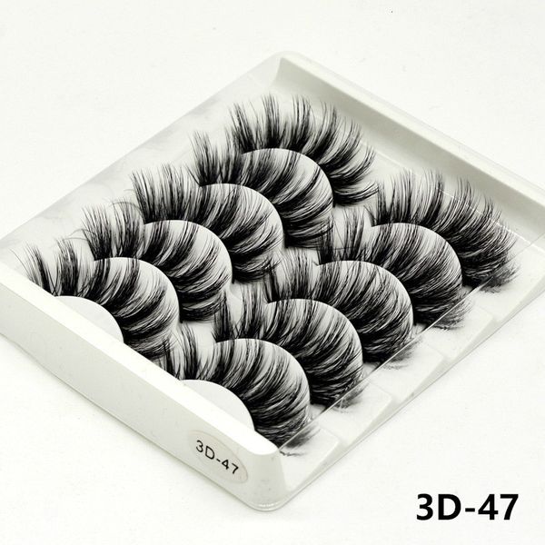 Falsche Wimpern Mode 5 Paar 3D-Kunsthaar Falsche Wimpern NaturalThick Long Eye Lashes Wispy Makeup Beauty Extension Tools 3D47 230921