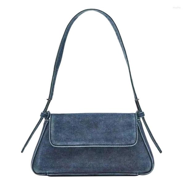 Sacos de noite feminino ouro prata patente couro bolsa de ombro marca design senhoras simples axilas denim azul axila embreagens