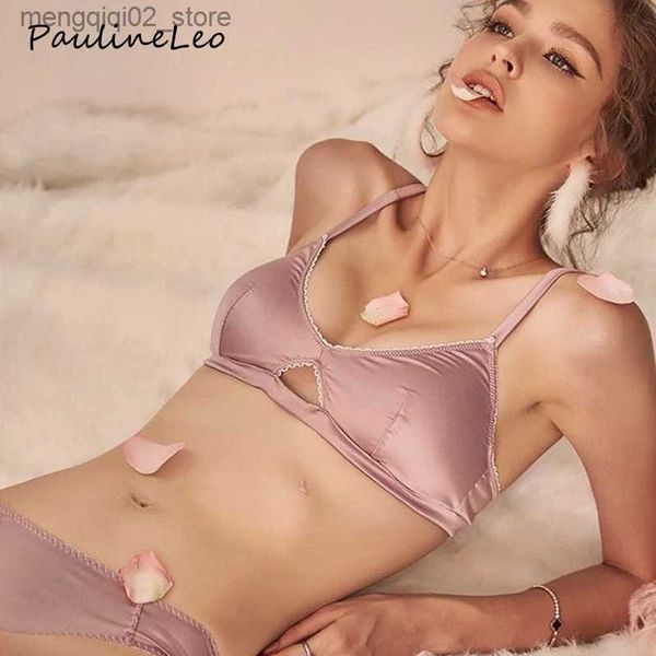 Set di reggiseni Set di reggiseno e slip in seta per set di biancheria intima da donna set di lingerie sexy push up bralette top da donna donna 2 pezzi abiti esotici Q230922