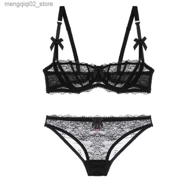 Set di reggiseni Intimo da donna Set di reggiseni non imbottito Prospettiva Reggiseno Bowknot Lingerie sexy Mutandine Mutandine Q230922