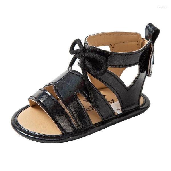 Sandali Kruleepo Neonate Scarpe da gladiatore Pantofole per bambini nati Schuhe PU Morbido tessuto di cotone Casual Primi passi