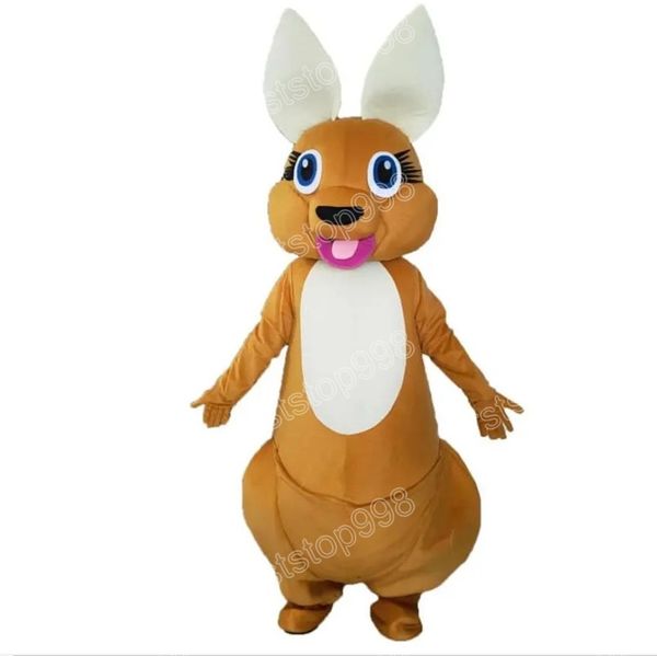 Costume da mascotte canguro di Halloween Personaggio a tema anime dei cartoni animati di alta qualità Costume da adulto per pubblicità esterna per feste di Natale