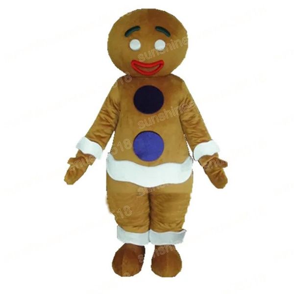 Halloween gingerbread homem mascote traje de alta qualidade personagem tema dos desenhos animados carnaval unisex adultos tamanho natal festa de aniversário fantasia outfit