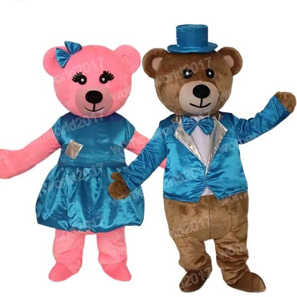 Halloween bonito urso de pelúcia mascote traje de alta qualidade dos desenhos animados roupas terno unisex adultos outfit aniversário natal carnaval fantasia vestido