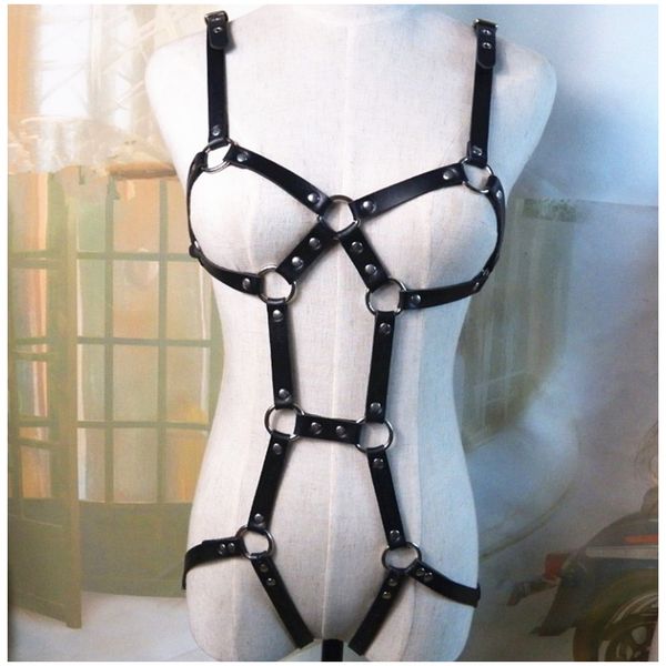 Suspensórios goth feminino peito o anel cravejado cinta liga cintos gaiola bondage lingerie busto sutiã cinto cintas suspensórios cinto 230921