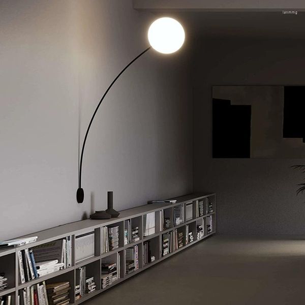 Lampada da parete con gancio curvo nordico sferico moderno minimalista e luce fresca per soggiorno camera da letto ristorante sfondo apparecchio