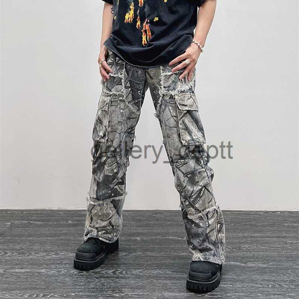 Herren Jeans 2023 Overalls Camouflage Y2K Modes Baggy Jeans Frachthosen Herren Kleidung Straight Wide Long Hosen Vetements Homme J230922