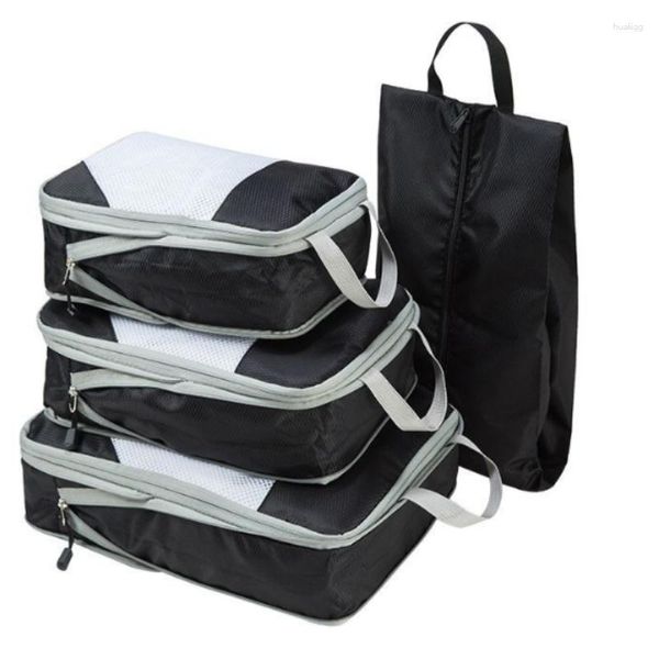 Сумки для хранения, дорожная компрессионная сумка, портативная водонепроницаемая дорожная сумка из четырех предметов, отделочный чемодан для одежды