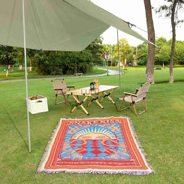 Cobertores Cobertor de piquenique Boho Camping Checkerboard Piquenique Cobertor ponderado Cobertor de ponto de cama Cobertores de lance de sofá Coraline Home Textile HKD230922