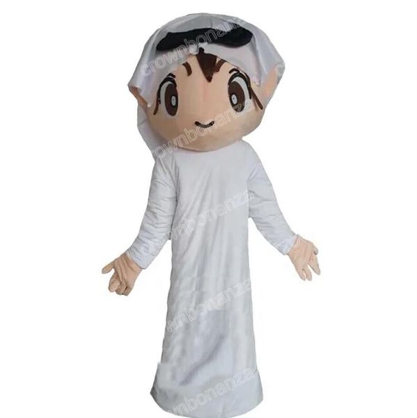 Desempenho árabe menino mascote trajes halloween personagem dos desenhos animados terno terno festa ao ar livre roupa unisex roupas de publicidade promocional