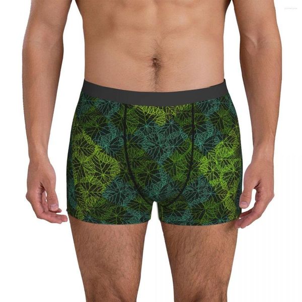 Cuecas bonito planta roupa interior palma impressão calcinha macia personalizado diy boxer breve para bolsa masculina plus size boxershorts
