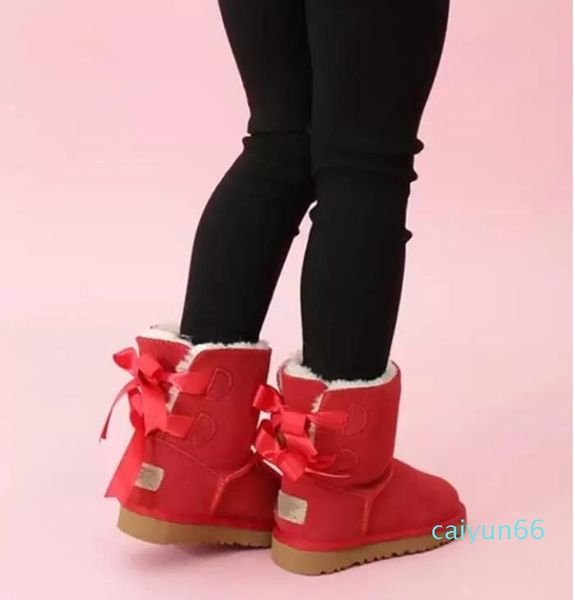 Leder Australien Mädchen Jungen Knöchel Winterstiefel für Kinder Babyschuhe Warme Ski Kleinkinderstiefel