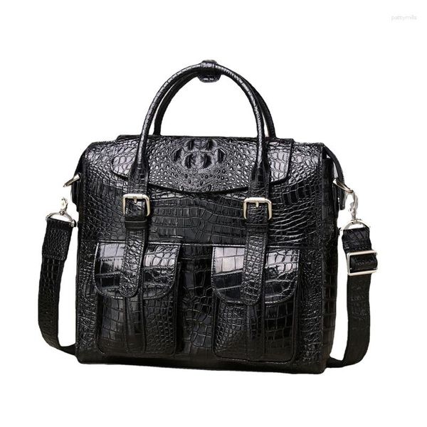 Aktentaschen 2023 Alligator Laptop Taschen Kuh Echtes Leder männer Aktentasche Männlichen Handtaschen Männer Messenger 12 Zoll Computer Tasche