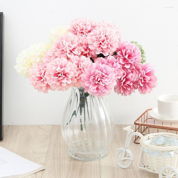 Dekorative Blumen, künstlicher Hortensien-Seidenblumenstrauß, rosa, Shop El, Heimdekoration, Arrangement, Hochzeit