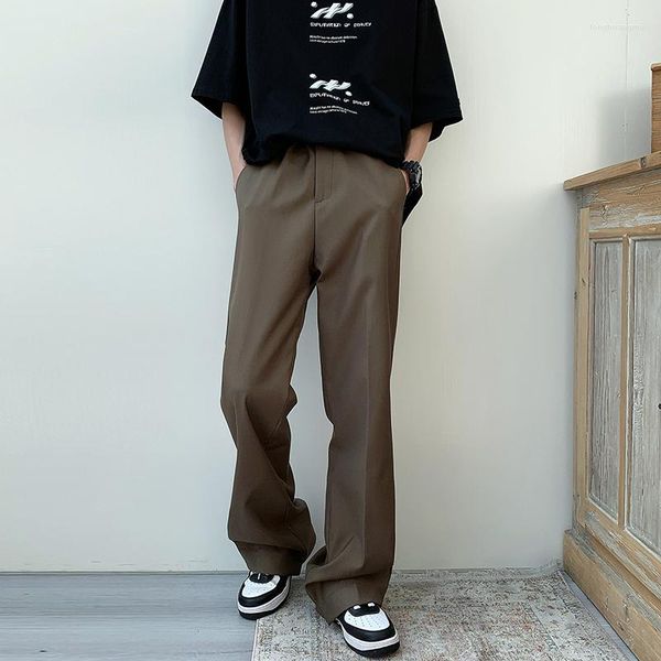 Ternos masculinos outono terno reto calças sociais vestido masculino solto casual high street perna larga 2023 moda coreana calças masculinas a111