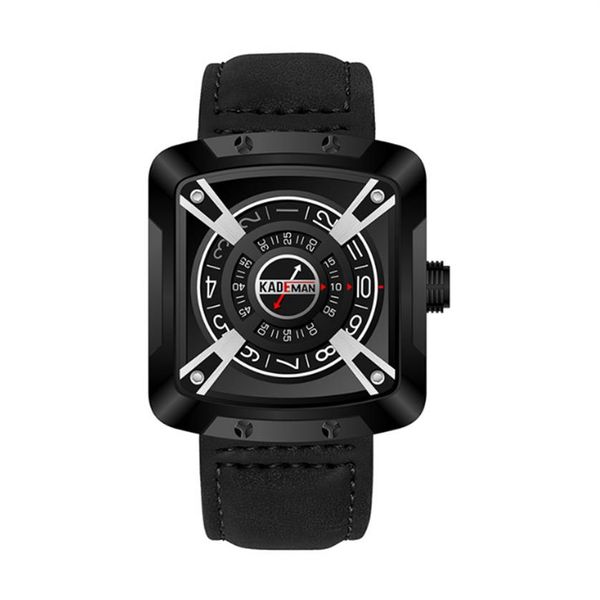 KADEMAN 612 Квадратные мужские часы Удивительно выглядящие спортивные водонепроницаемые мужские наручные часы с удобным ремешком, отличные креативные 219 Вт