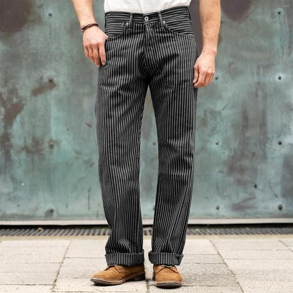 Männer Hosen Casual Herbst Winter Klassische Mode Vertikale Streifen Business Gerade Rohr Hosen Männliche Pantalones