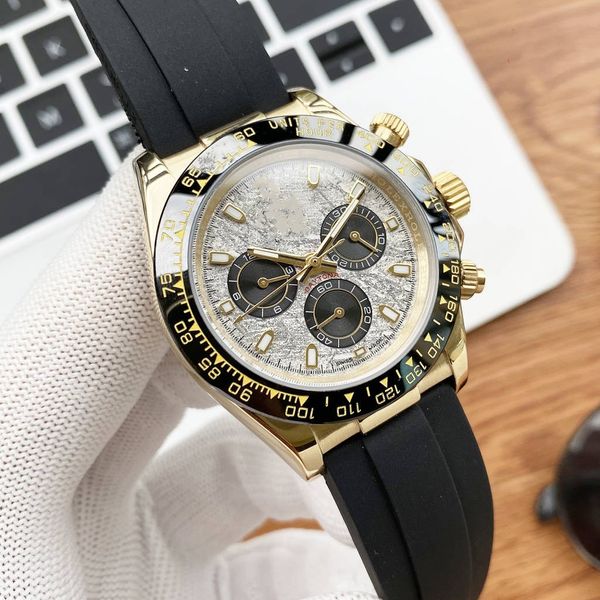 Relógios masculinos de qualidade Yacht Style R Watch Watchsc - Relógio masculino automático de 41 mm com caixa de aço inoxidável multi-mostrador à prova d'água luminoso clássico pulseira de borracha generosa