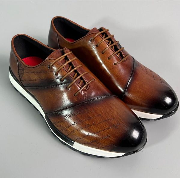 Nuovi stivali sportivi da uomo di design di tendenza Fascino modello coccodrillo Cuscino d'aria Appartamenti Scarpe casual Sport maschili Walking Zapatillas Hombre a30