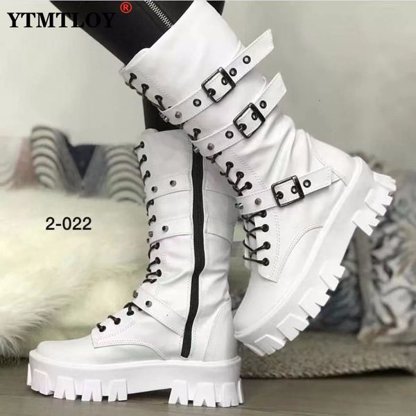 Autunno Mid 267 Women Women Winter Fashion Lace-Up Zipper Botas Mujer Sports Platform Tannone Stivali da donna Stivali alti 230923 99558