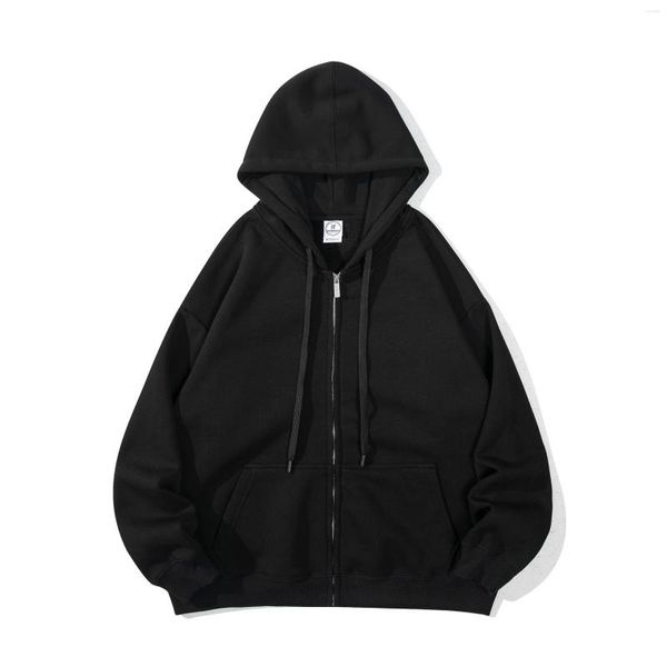 Hoodies masculinos marca hoodie vintage zíper manga longa solto casaco harajuku casual gótico com capuz moletom rua wear