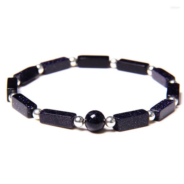 Strand itens mulheres ágata frisada jóias pulseiras obsidiana pedra estilo masculino