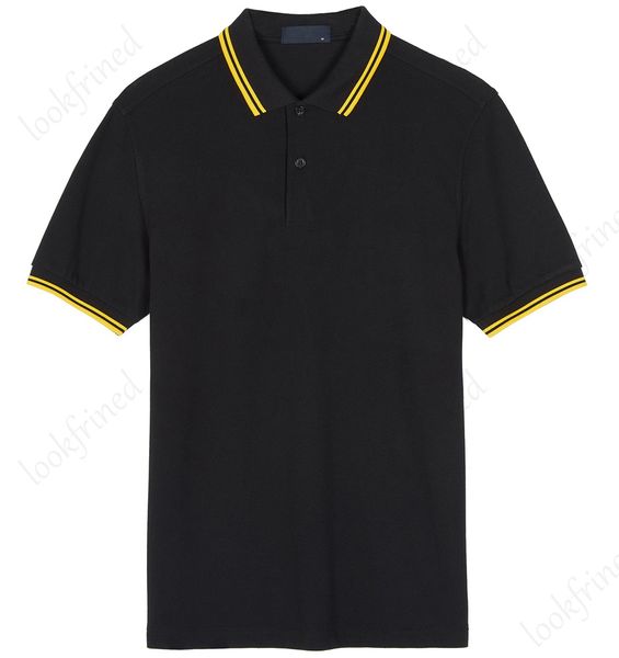 Herren-Designer-Mode, Fred Perry, 100 % Baumwolle, Poloshirts, Baumwolle, Blatt-Stickerei, hochwertige Sommer-Casual-Poloshirts, gestreifte Kragen-T-Shirts, Stones Island 8W5U OABF