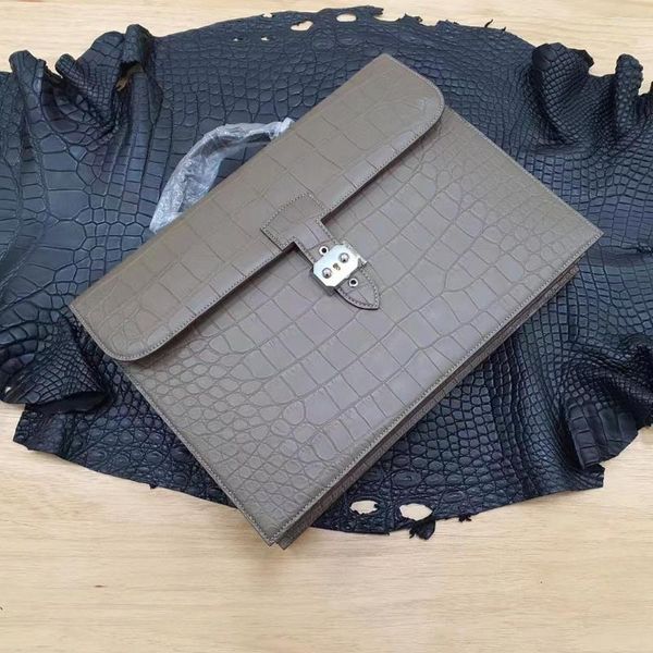 Valigette Ultima moda 2023 Vera pelle di coccodrillo Valigetta da uomo Borsa per laptop Luxury Aligator Business